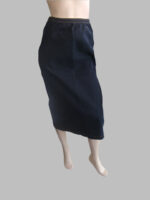 Cafe Stretch Denim Skirt in denim, black & white