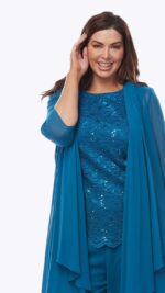 Layla Jones Pant Suit (Navy, Sapphire (Teal), Emerald or Mulberry) - Image 3